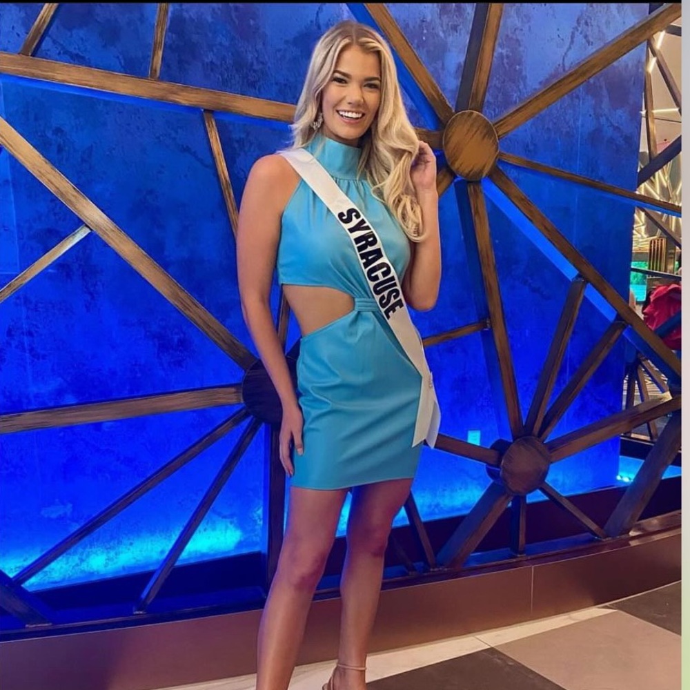 Blue Leather Dress